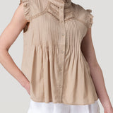 Blusa Algodón Orgánico Mujer Amaui Café Rockford