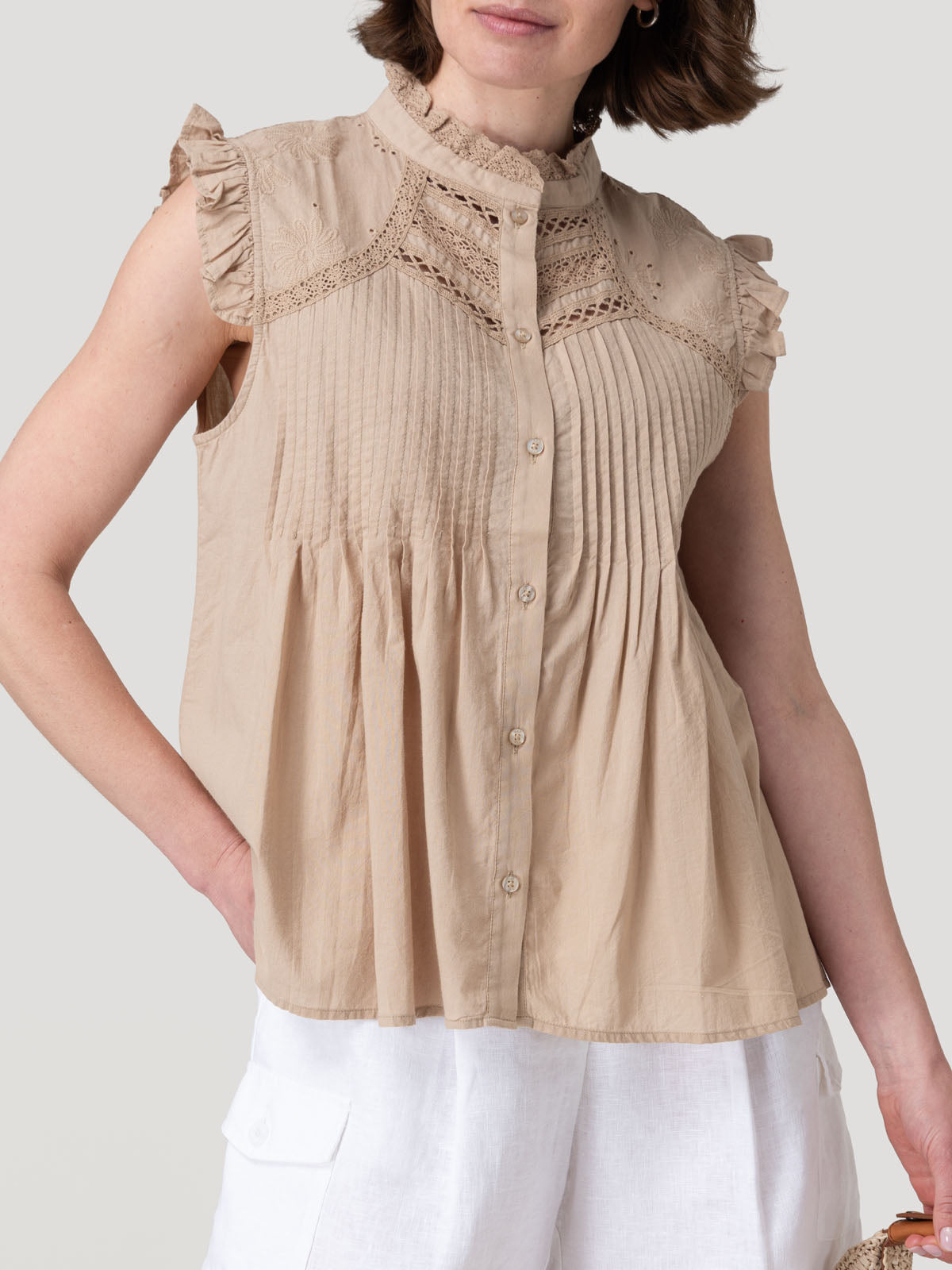 Blusa Algodón Orgánico Mujer Amaui Café Rockford
