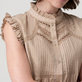 Blusa Algodón Orgánico Mujer Amaui Café Rockford