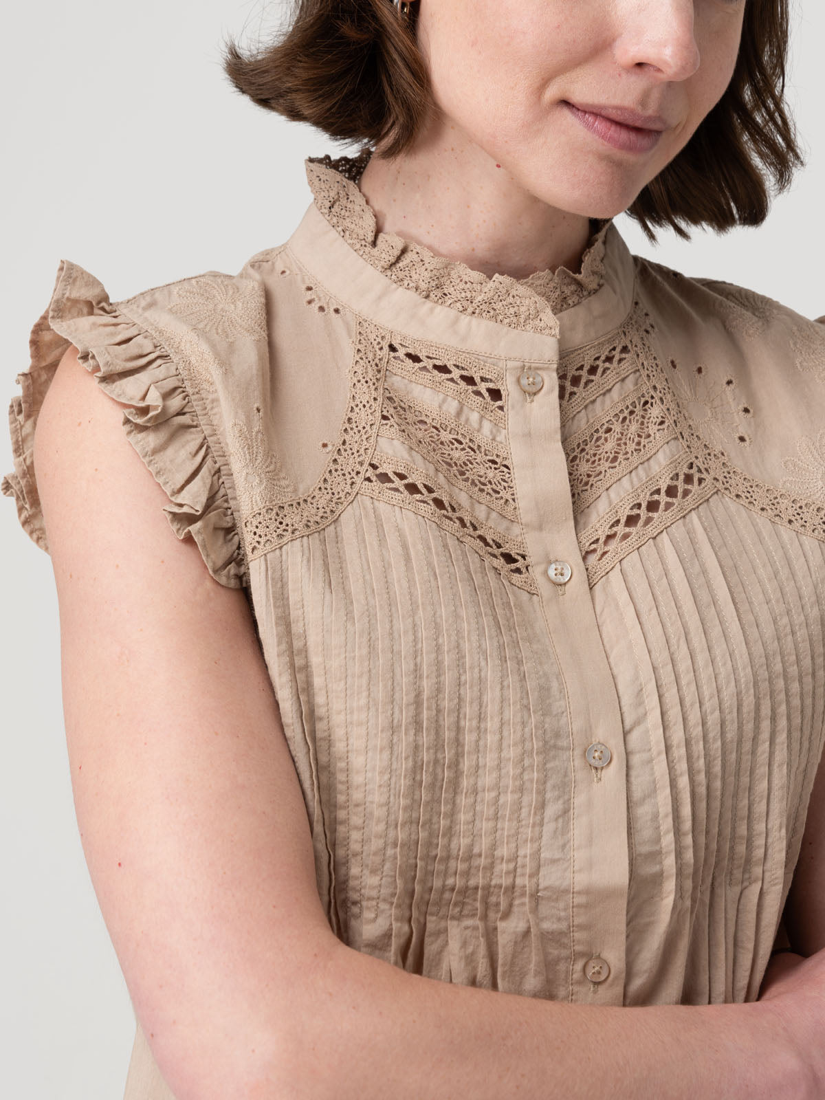 Blusa Algodón Orgánico Mujer Amaui Café Rockford