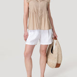 Blusa Algodón Orgánico Mujer Amaui Café Rockford