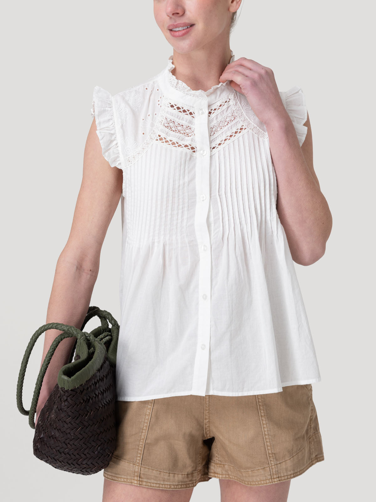 Blusa Algodón Orgánico Mujer Amaui Blanco Rockford