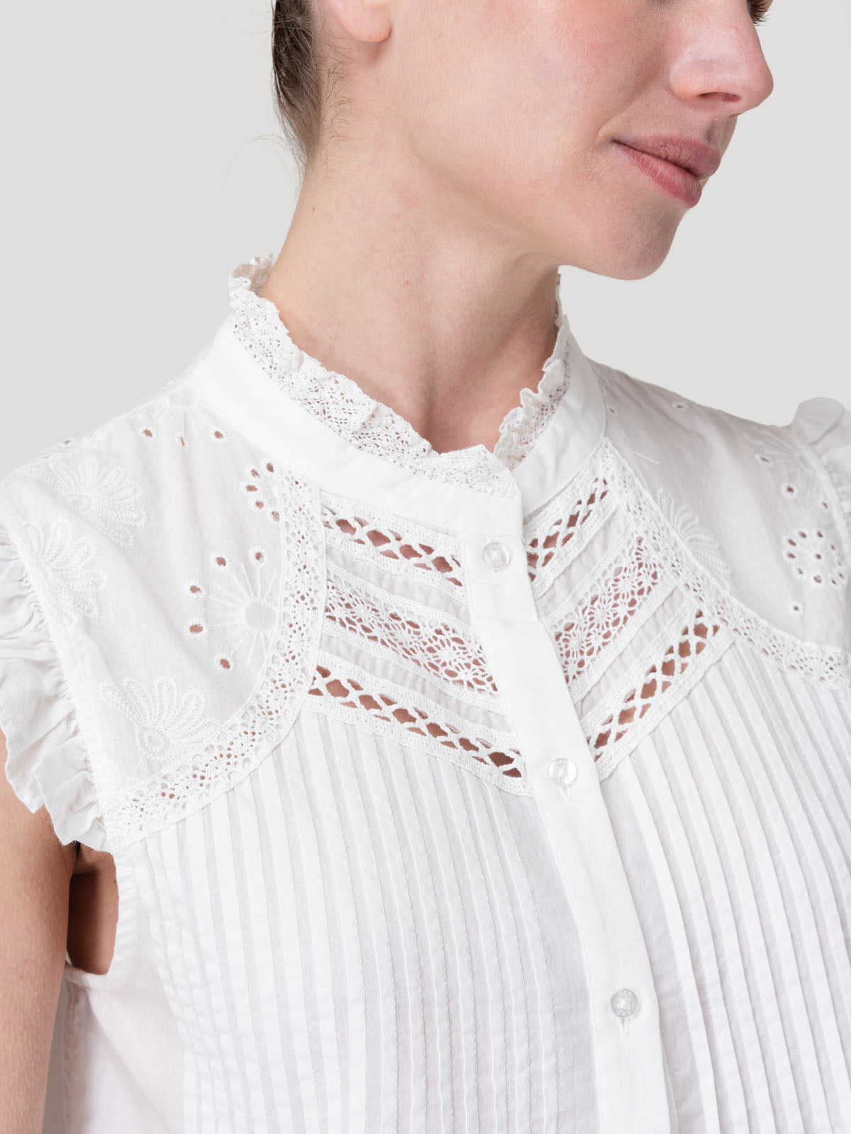 Blusa Algodón Orgánico Mujer Amaui Blanco Rockford