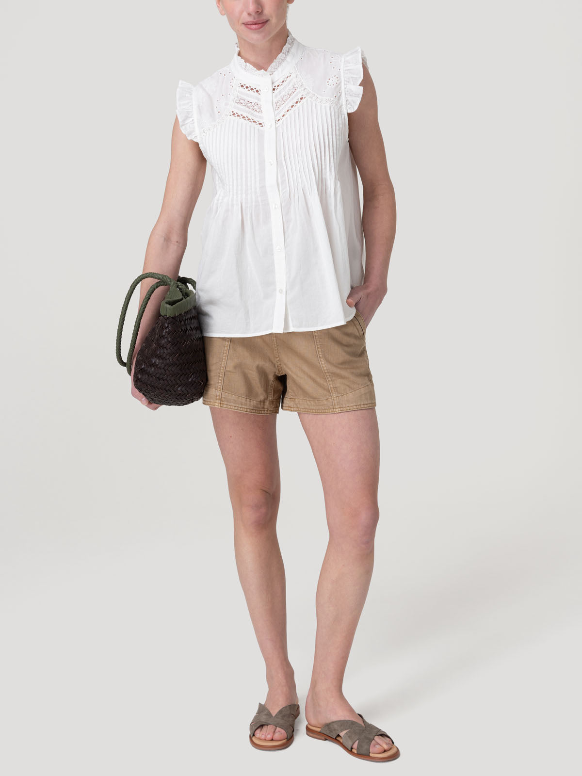 Blusa Algodón Orgánico Mujer Amaui Blanco Rockford