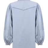 Blusa Tencel Mujer Hibisco Celeste Rockford