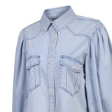 Blusa Tencel Mujer Hibisco Celeste Rockford