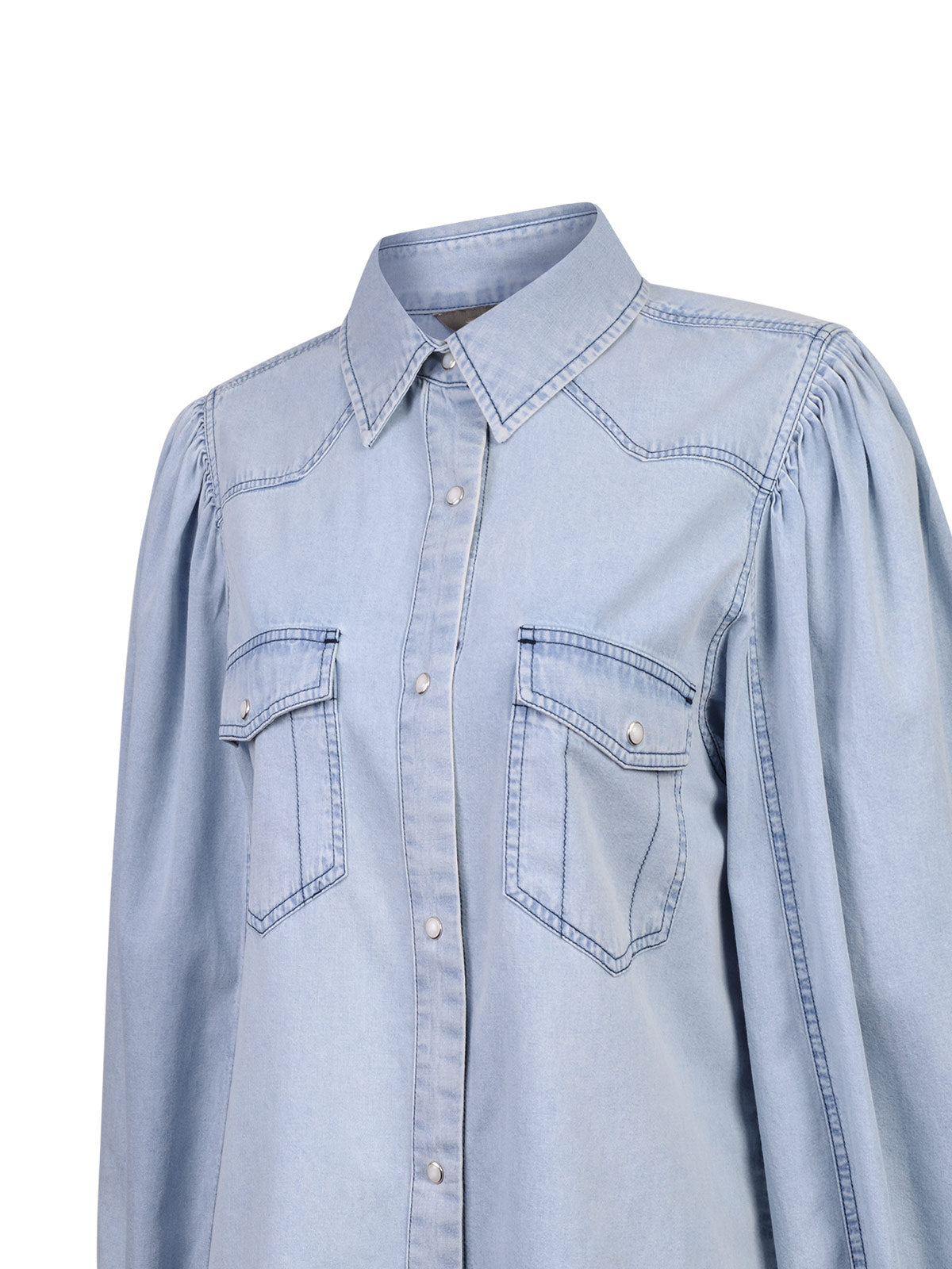 Blusa Tencel Mujer Hibisco Celeste Rockford