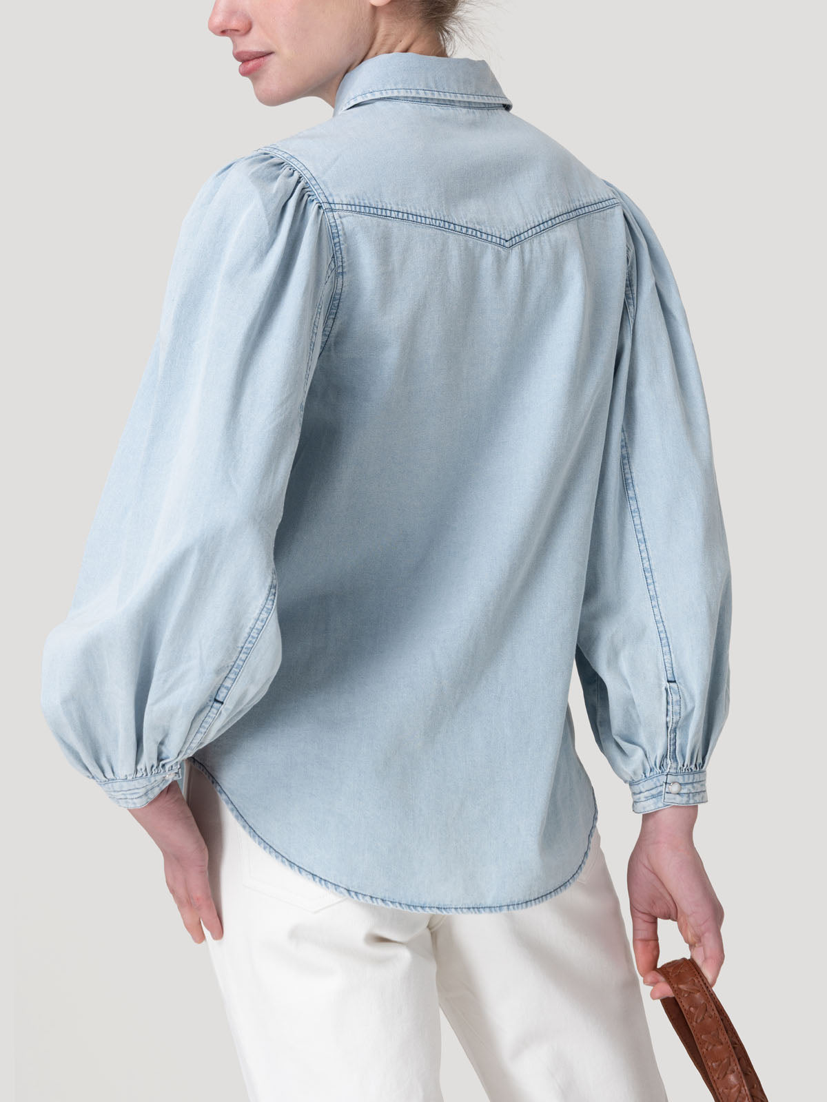 Blusa Tencel Mujer Hibisco Celeste Rockford