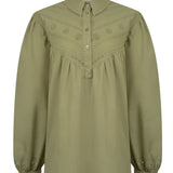 Blusa Algodón Orgánico Mujer Almond Verde Rockford