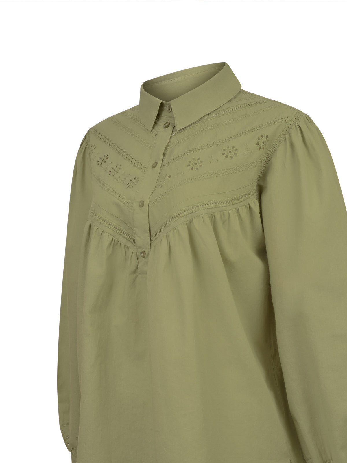 Blusa Algodón Orgánico Mujer Almond Verde Rockford
