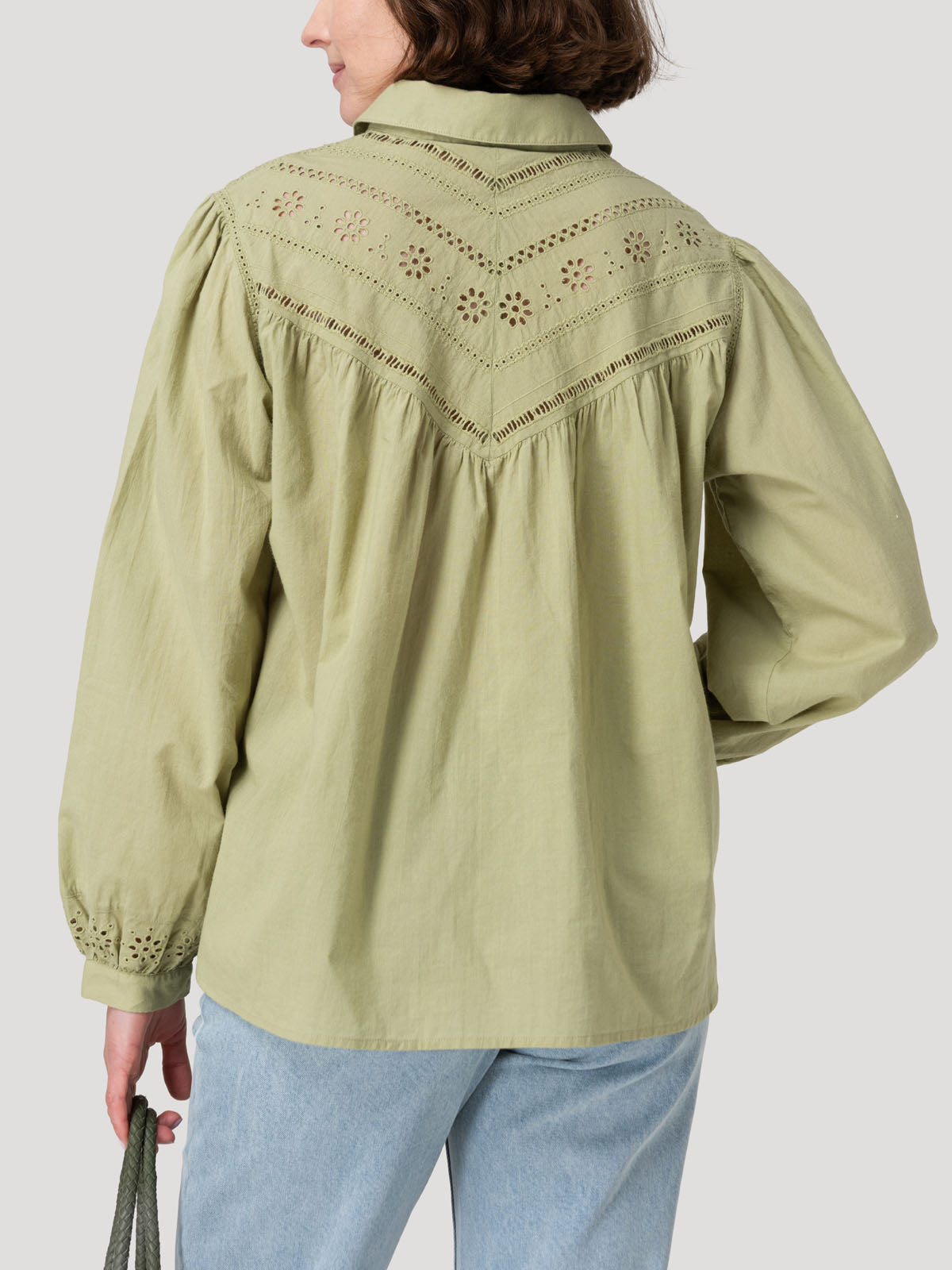 Blusa Algodón Orgánico Mujer Almond Verde Rockford