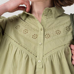 Blusa Algodón Orgánico Mujer Almond Verde Rockford