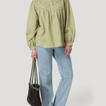Blusa Algodón Orgánico Mujer Almond Verde Rockford