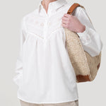 Blusa Algodón Orgánico Mujer Almond Blanco Rockford