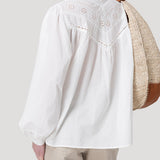 Blusa Algodón Orgánico Mujer Almond Blanco Rockford