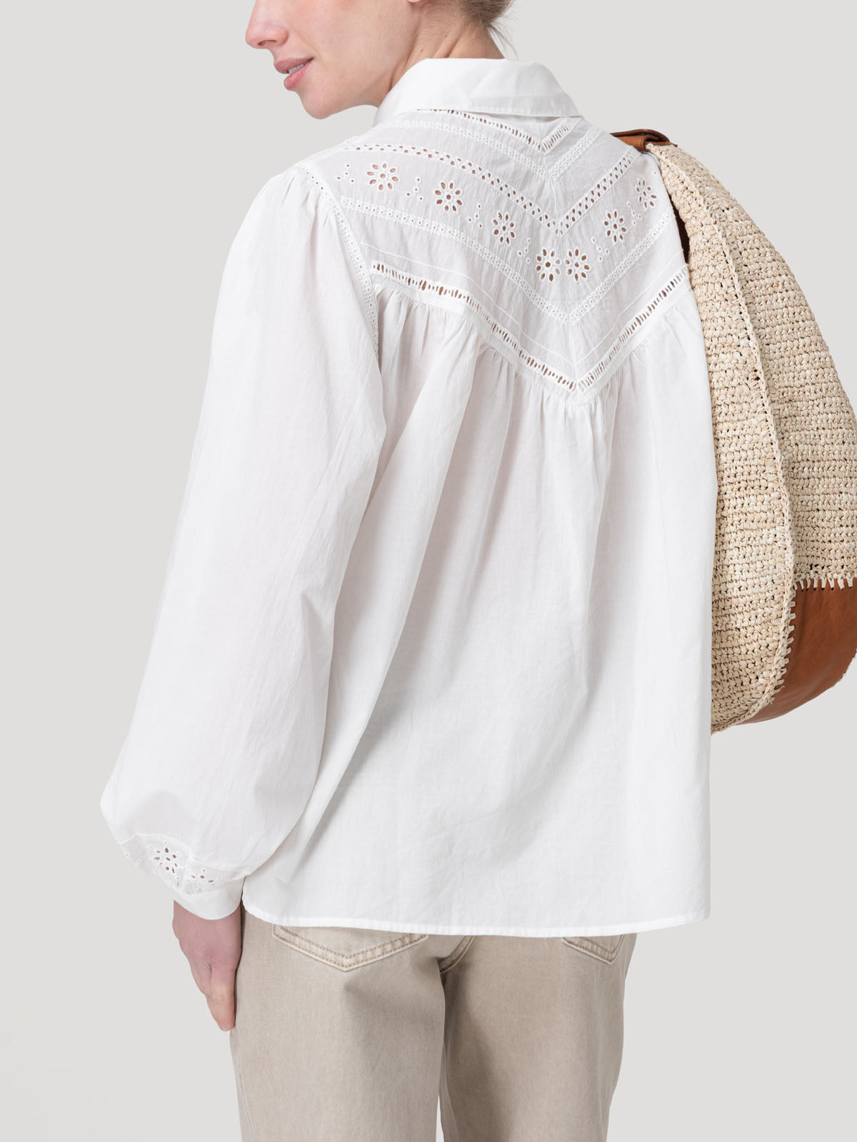 Blusa Algodón Orgánico Mujer Almond Blanco Rockford