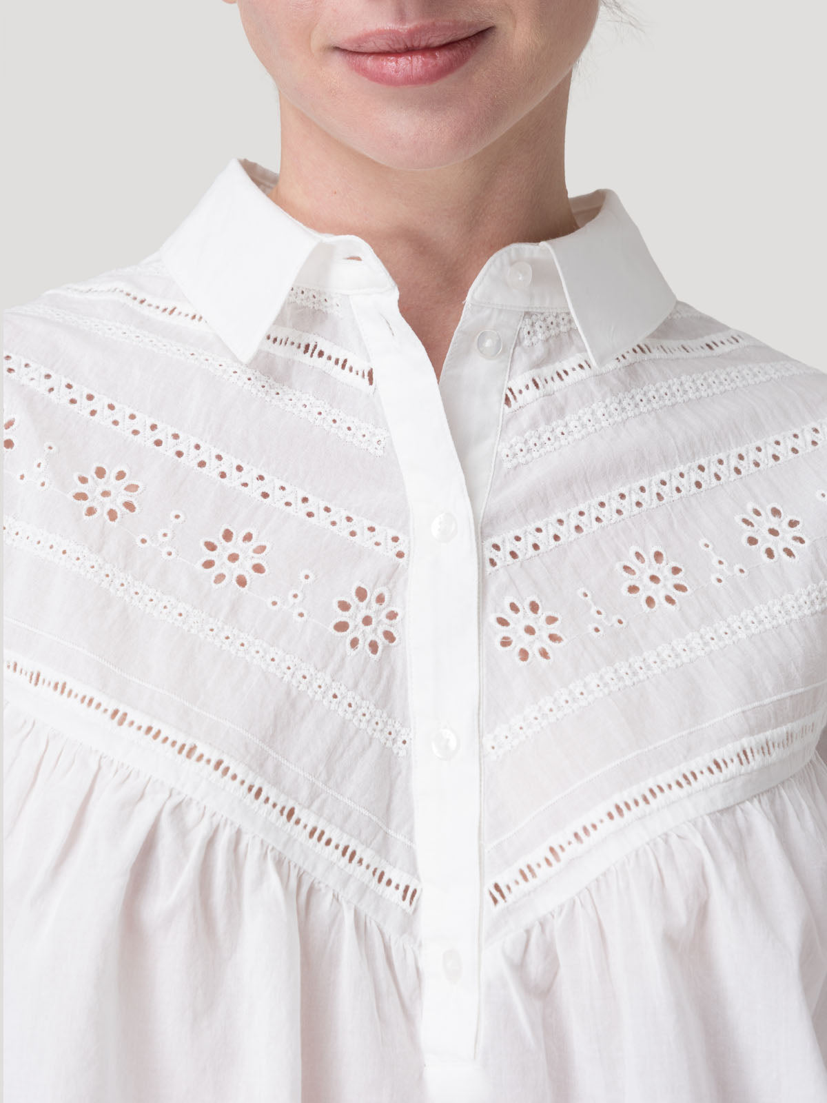 Blusa Algodón Orgánico Mujer Almond Blanco Rockford