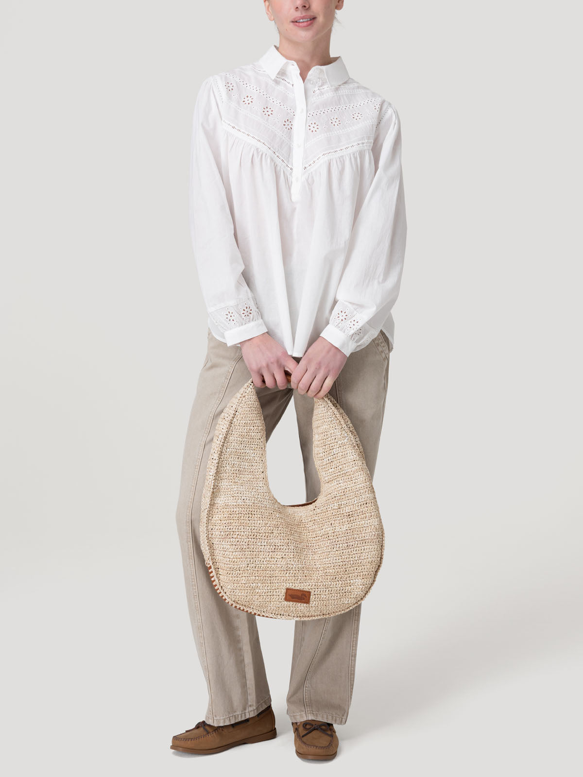 Blusa Algodón Orgánico Mujer Almond Blanco Rockford