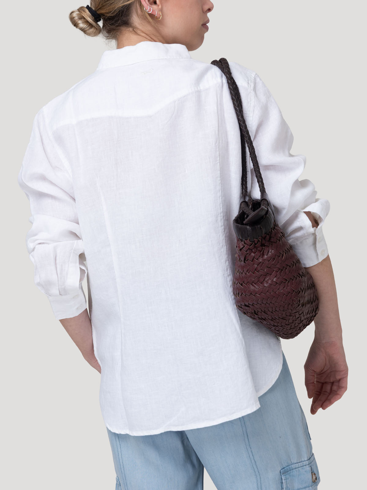 Blusa Lino Orgánico Mujer Lirio Blanco Rockford