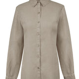 Blusa Lino Orgánico Mujer Lirio Café Rockford