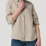 Blusa Lino Orgánico Mujer Lirio Café Rockford