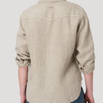 Blusa Lino Orgánico Mujer Lirio Café Rockford