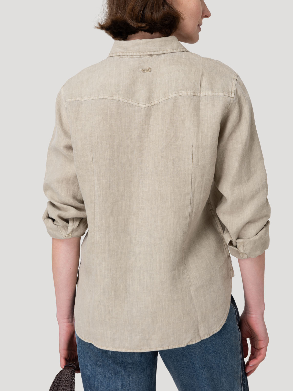 Blusa Lino Orgánico Mujer Lirio Café Rockford