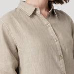 Blusa Lino Orgánico Mujer Lirio Café Rockford