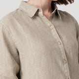 Blusa Lino Orgánico Mujer Lirio Café Rockford