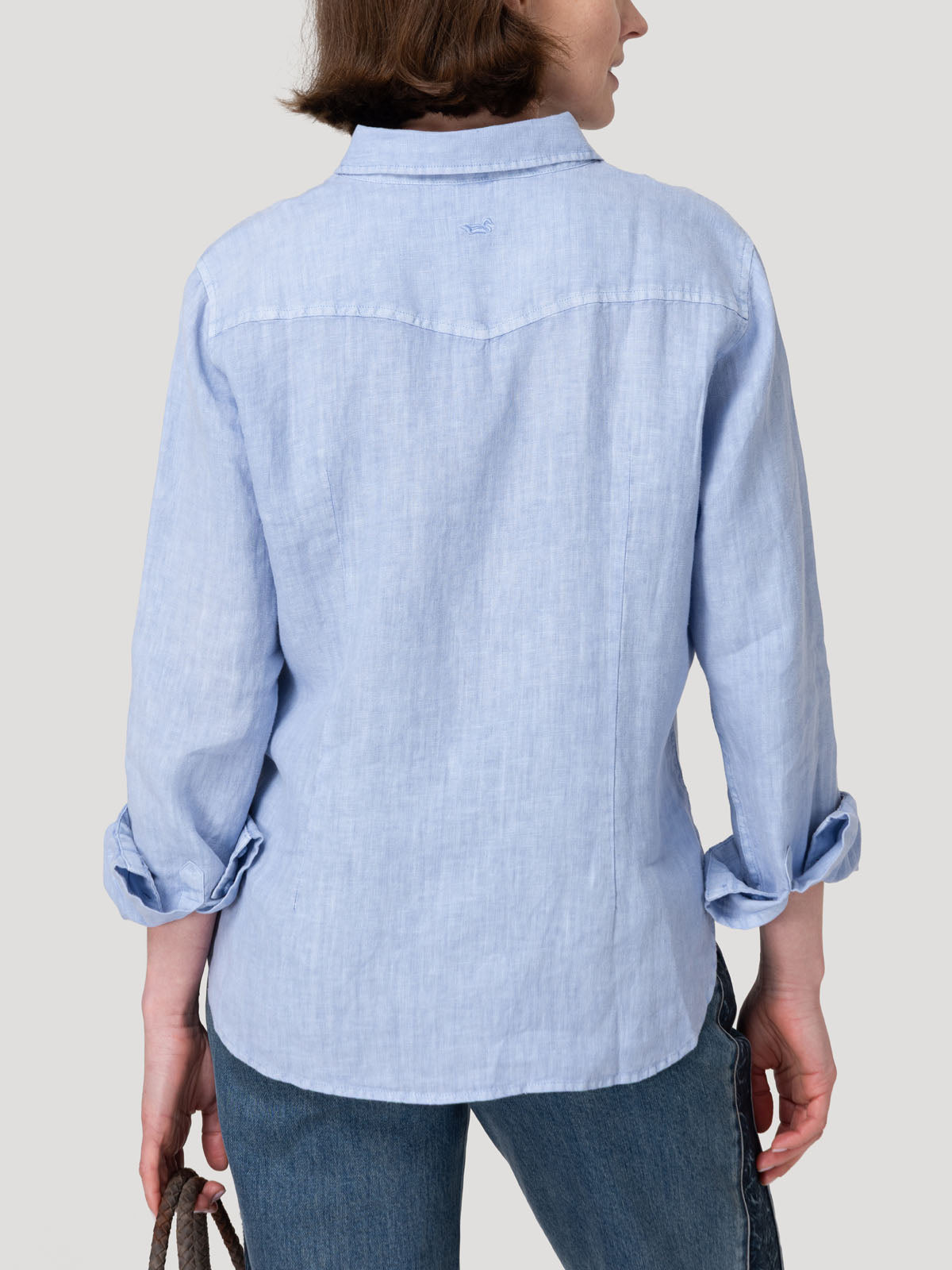 Blusa Lino Orgánico Mujer Lirio Azul Rockford