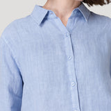 Blusa Lino Orgánico Mujer Lirio Azul Rockford