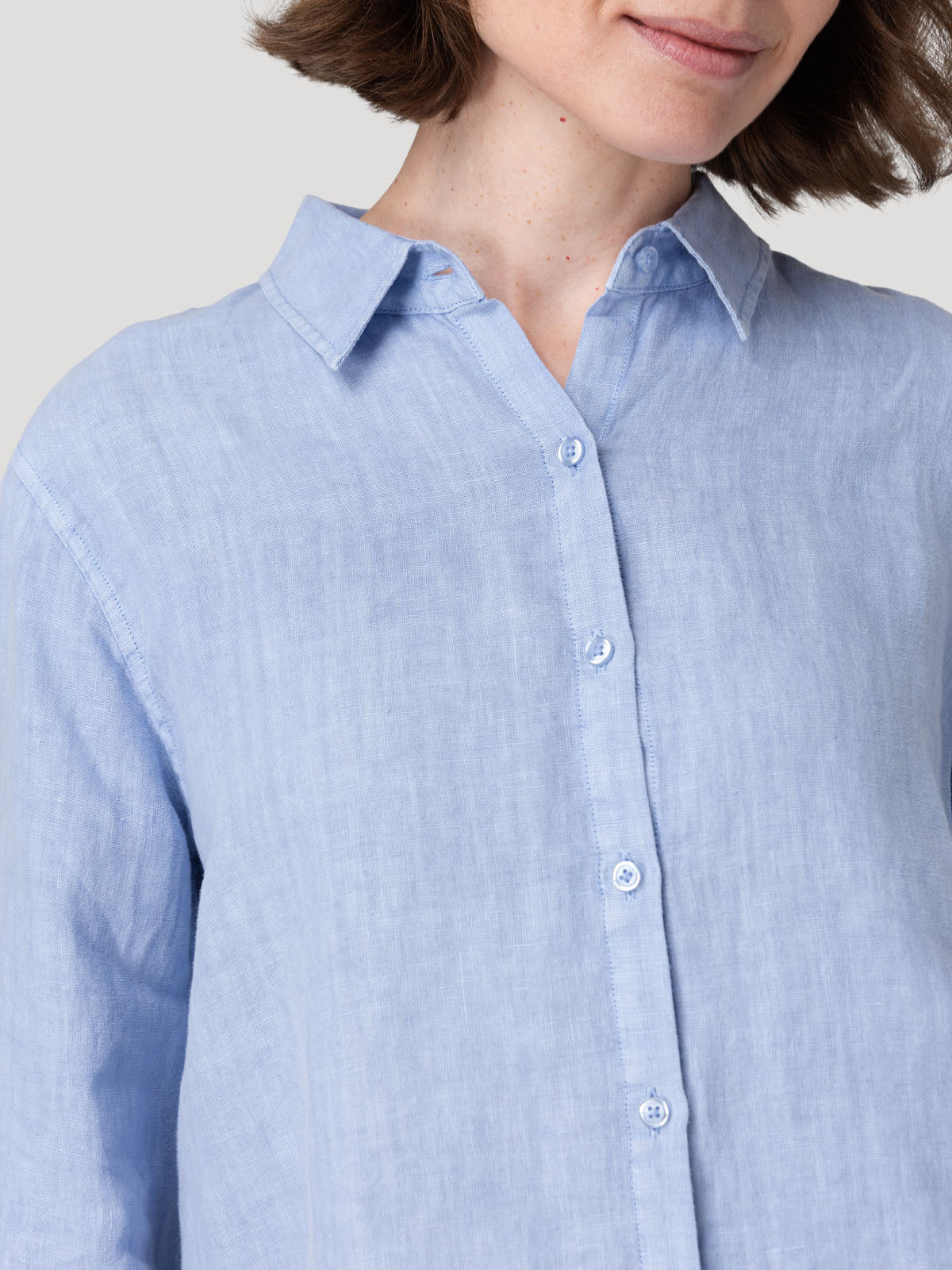 Blusa Lino Orgánico Mujer Lirio Azul Rockford