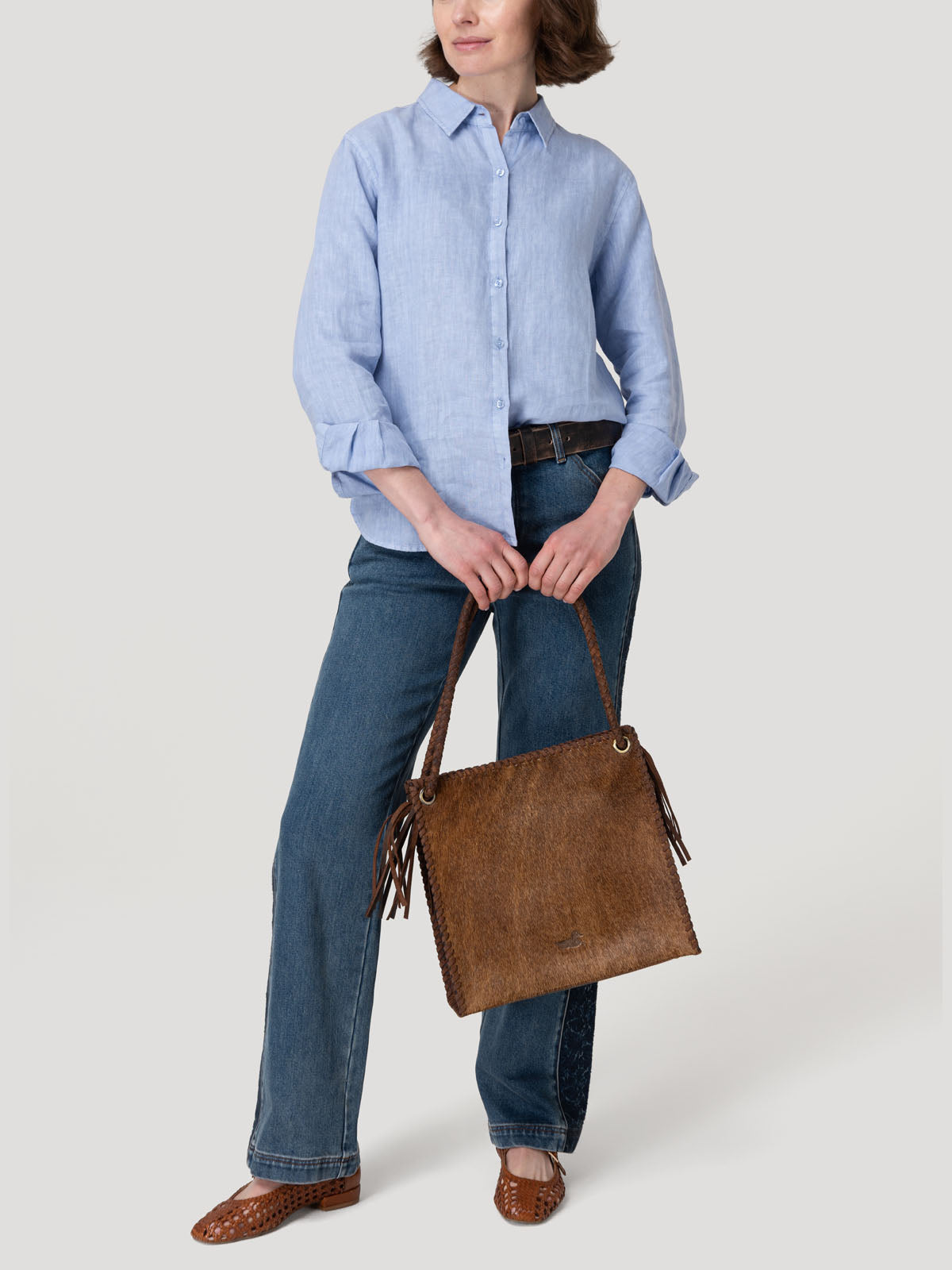 Blusa Lino Orgánico Mujer Lirio Azul Rockford