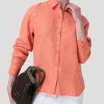 Blusa Lino Orgánico Mujer Lirio Naranjo Rockford