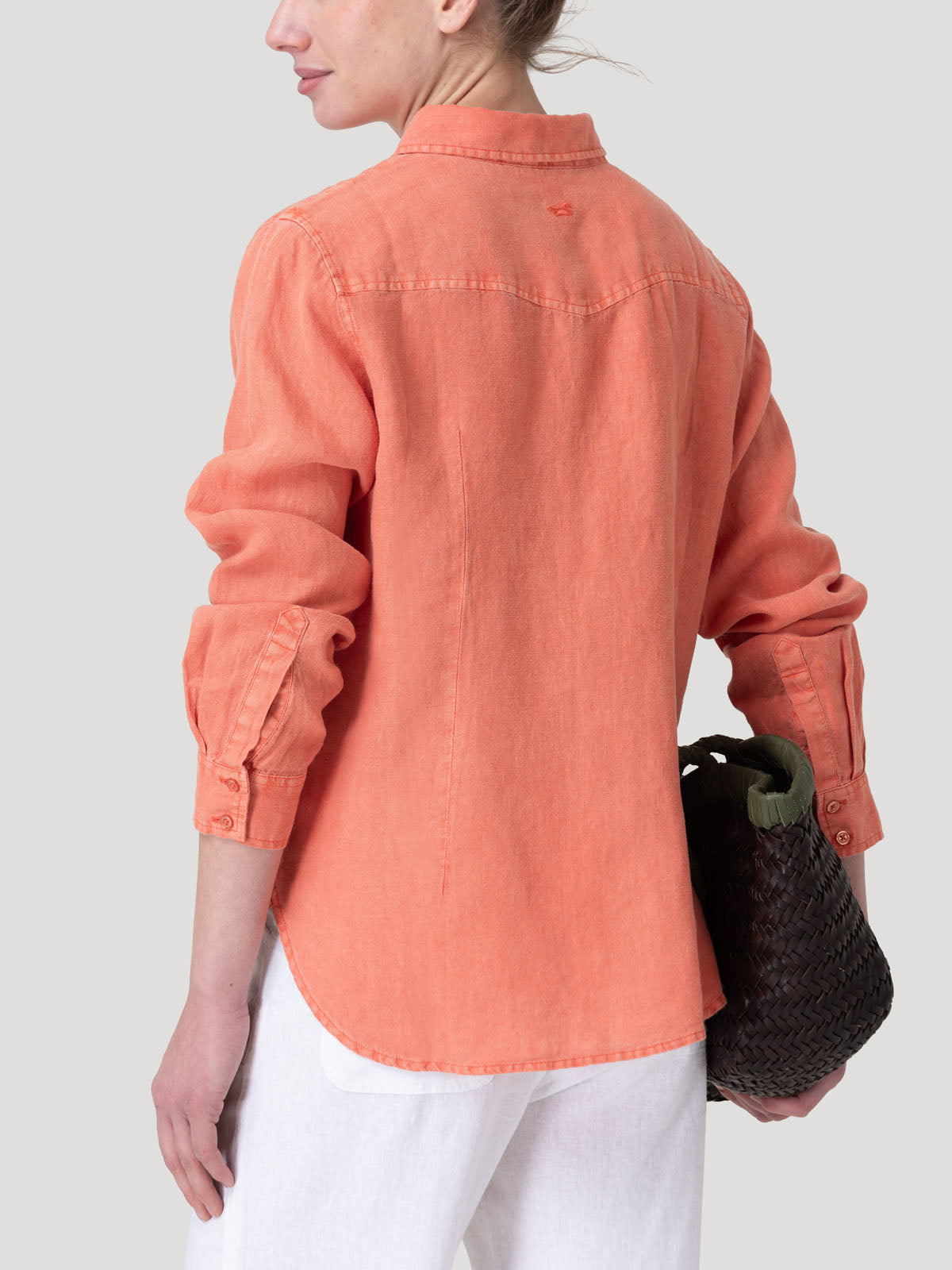 Blusa Lino Orgánico Mujer Lirio Naranjo Rockford