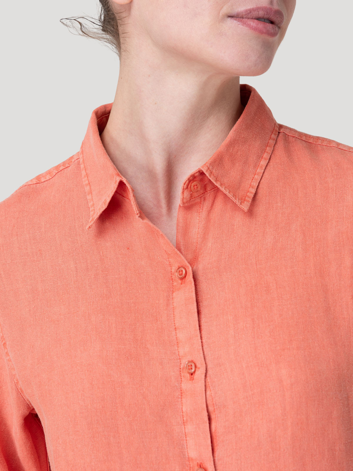Blusa Lino Orgánico Mujer Lirio Naranjo Rockford