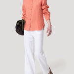 Blusa Lino Orgánico Mujer Lirio Naranjo Rockford