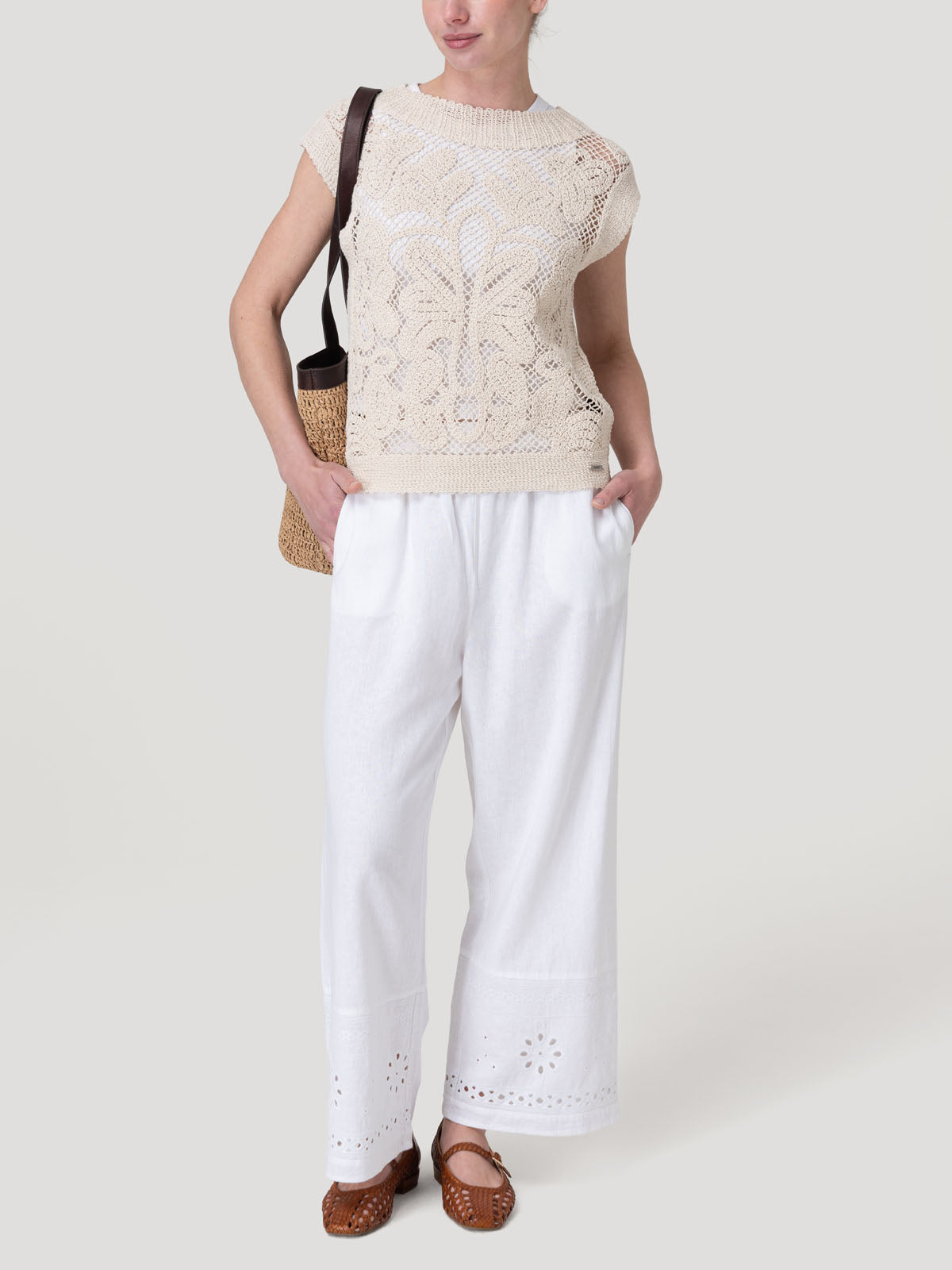Polera Algodón Orgánico Mujer Kaimana Beige Rockford
