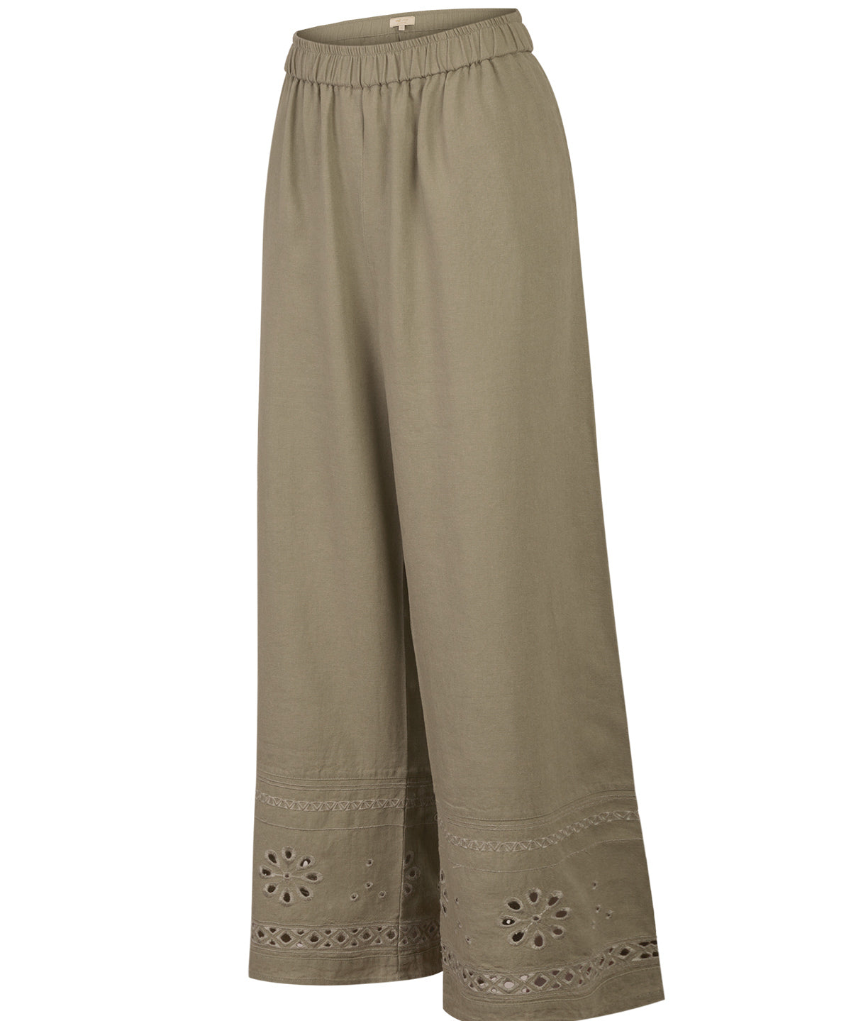 Pantalón Lino Orgánico Mujer Tropia Verde Rockford