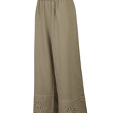 Pantalón Lino Orgánico Mujer Tropia Verde Rockford