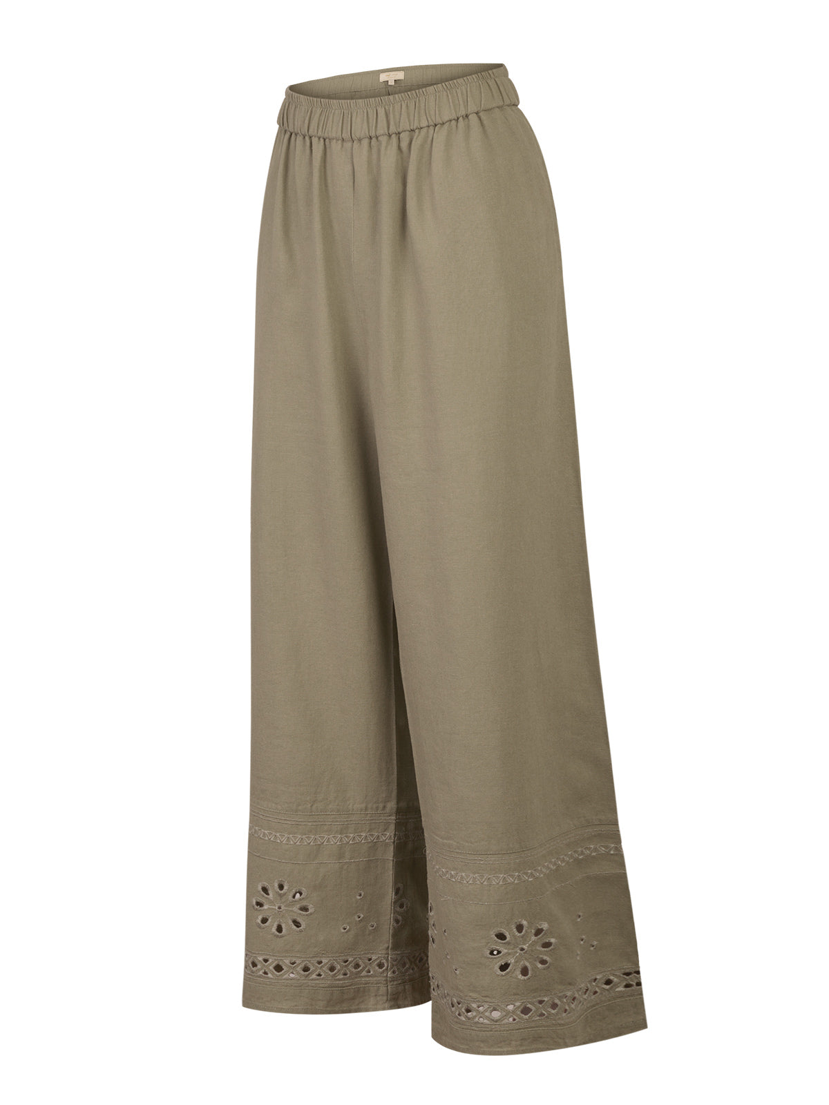 Pantalón Lino Orgánico Mujer Tropia Verde Rockford