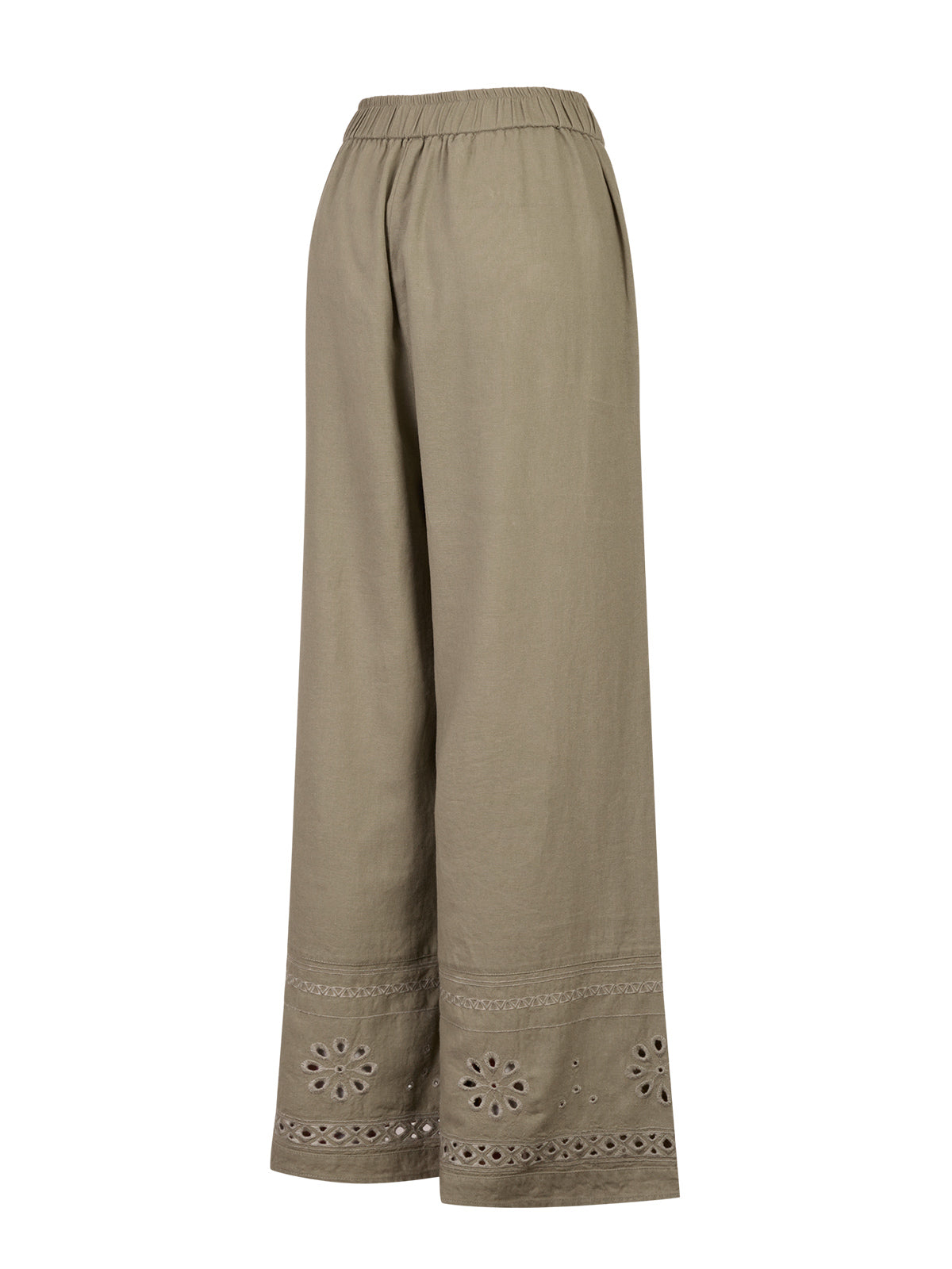 Pantalón Lino Orgánico Mujer Tropia Verde Rockford