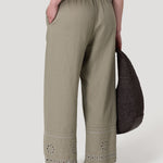 Pantalón Lino Orgánico Mujer Tropia Verde Rockford
