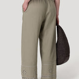 Pantalón Lino Orgánico Mujer Tropia Verde Rockford