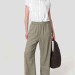 Pantalón Lino Orgánico Mujer Tropia Verde Rockford