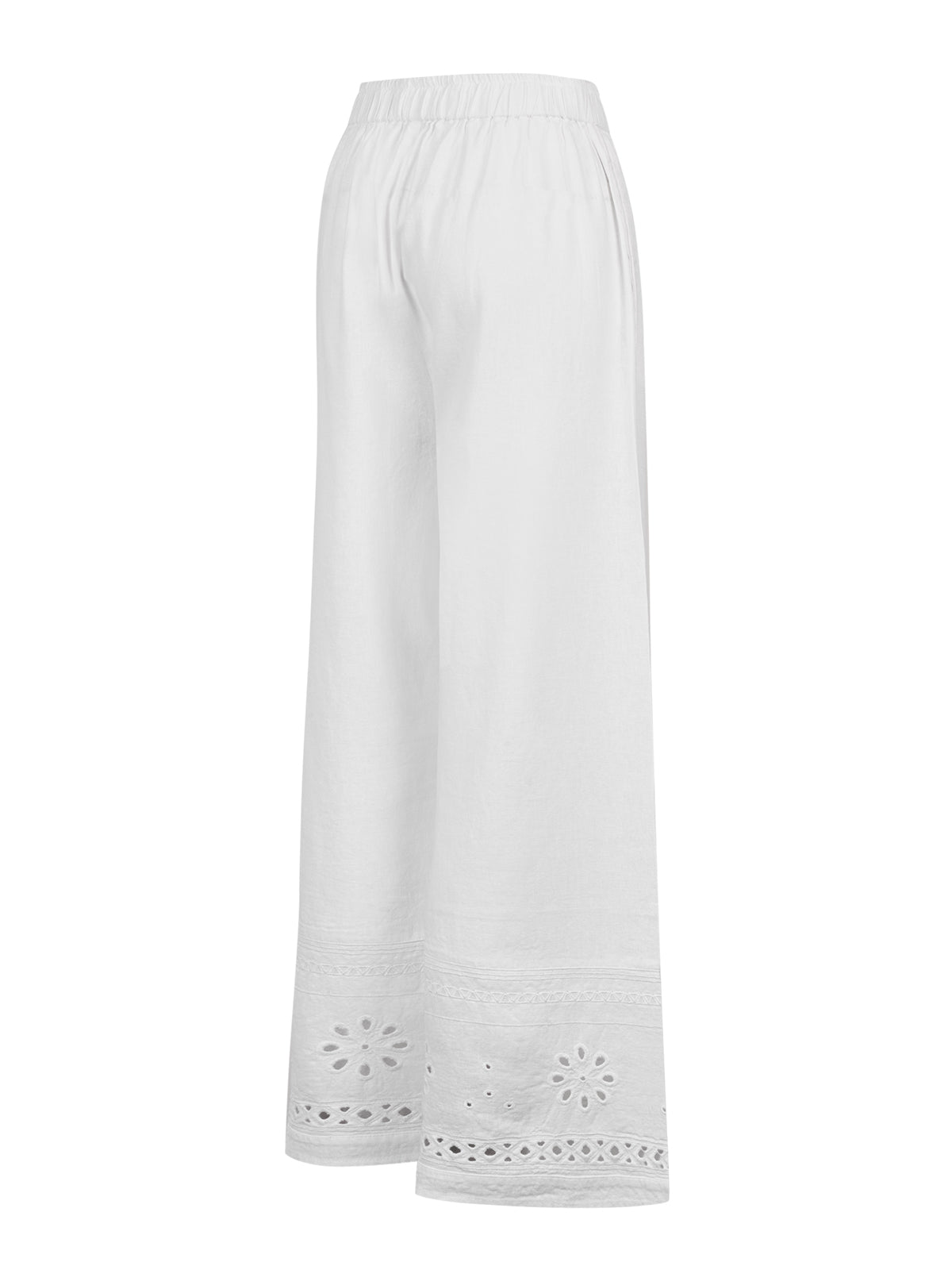 Pantalón Lino Orgánico Mujer Tropia Blanco Rockford