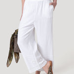 Pantalón Lino Orgánico Mujer Tropia Blanco Rockford