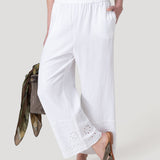 Pantalón Lino Orgánico Mujer Tropia Blanco Rockford