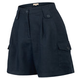 Short Lino Orgánico Mujer Rout Azul Rockford