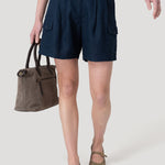 Short Lino Orgánico Mujer Rout Azul Rockford